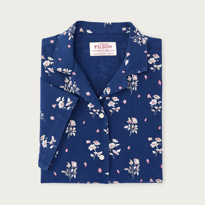 Women's camp shirt von Filson | Indigo / floral (Blue)