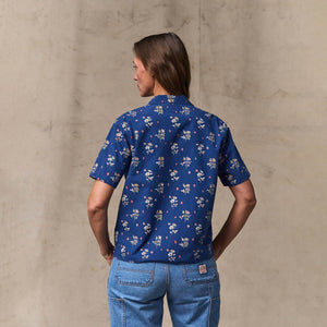 Women's camp shirt von Filson | Indigo / floral (Blue)