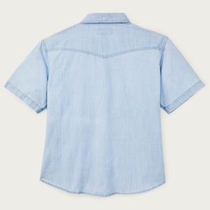 Women's short sleeve chambray western shirt von Filson | Light indigo (Blue)