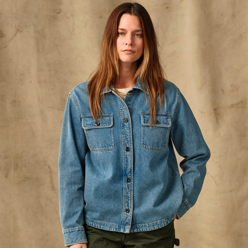 Women's embroidered denim shirt par Filson | Vintage indigo (Blue)