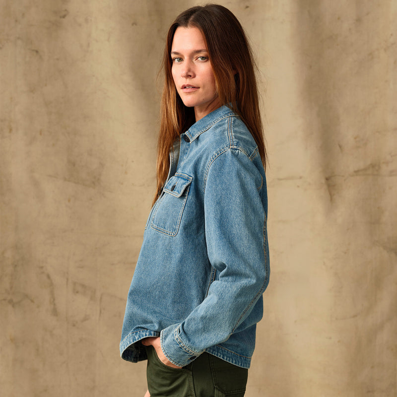 Women's embroidered denim shirt par Filson | Vintage indigo (Blue)