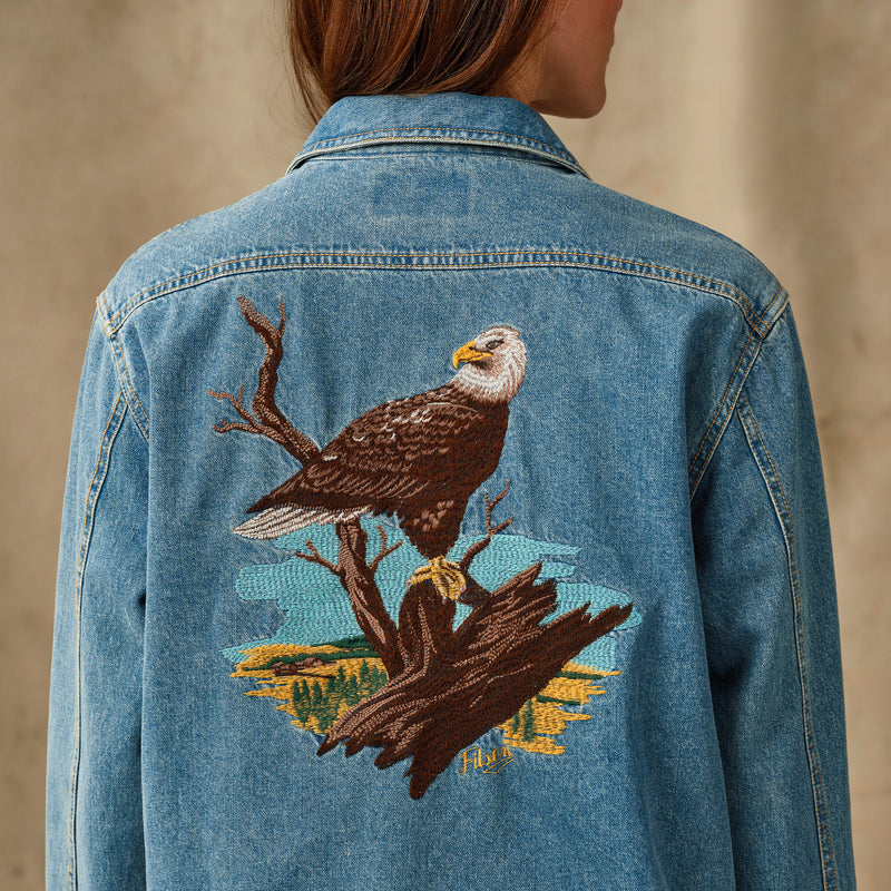 Women's embroidered denim shirt par Filson | Vintage indigo (Blue)