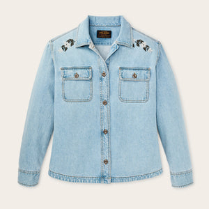 Women's embroidered denim shirt par Filson | Pale indigo (Blue)