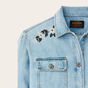Women's embroidered denim shirt par Filson | Pale indigo (Blue)