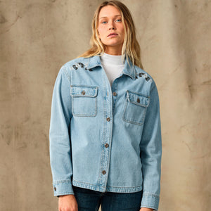 Women's embroidered denim shirt par Filson | Pale indigo (Blue)