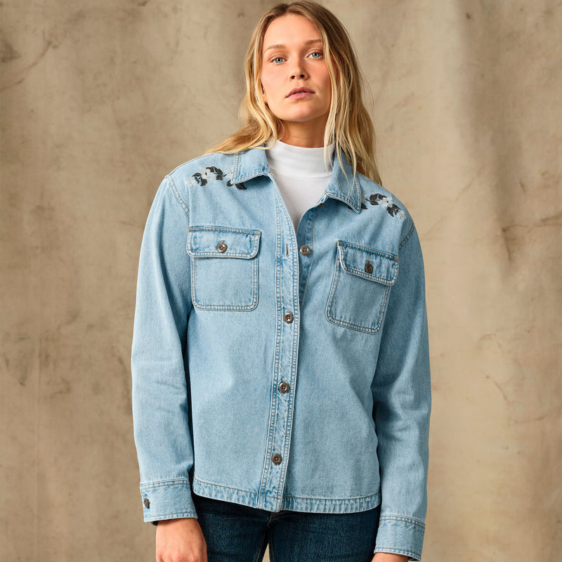 Women's embroidered denim shirt par Filson | Pale indigo (Blue)