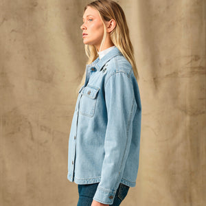 Women's embroidered denim shirt par Filson | Pale indigo (Blue)