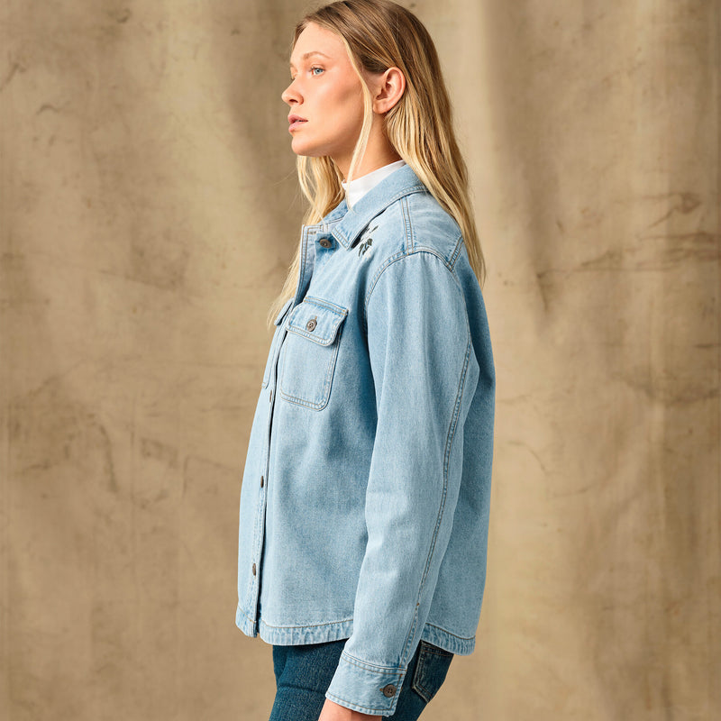 Women's embroidered denim shirt par Filson | Pale indigo (Blue)