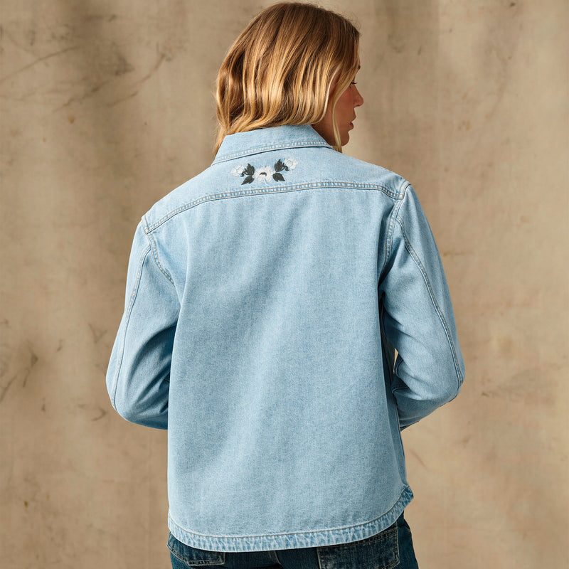 Women's embroidered denim shirt par Filson | Pale indigo (Blue)