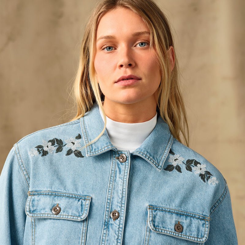 Women's embroidered denim shirt par Filson | Pale indigo (Blue)