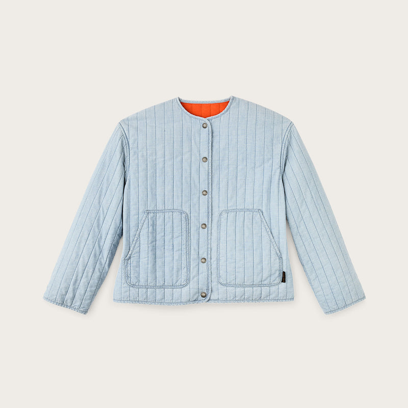 Giacca trapuntata in chambray da donna di Filson | Light indigo chambray (Blue)