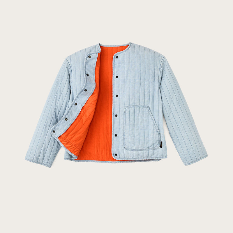Giacca trapuntata in chambray da donna di Filson | Light indigo chambray (Blue)