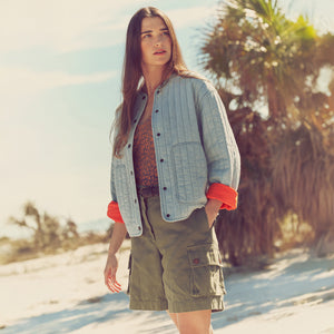 Giacca trapuntata in chambray da donna di Filson | Light indigo chambray (Blue)