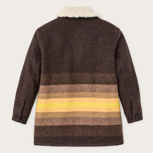 Women’s kodiak shawl collar coat by Filson | Brown / yellow strip (Brown)