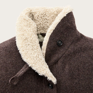 Women’s kodiak shawl collar coat by Filson | Brown / yellow strip (Brown)