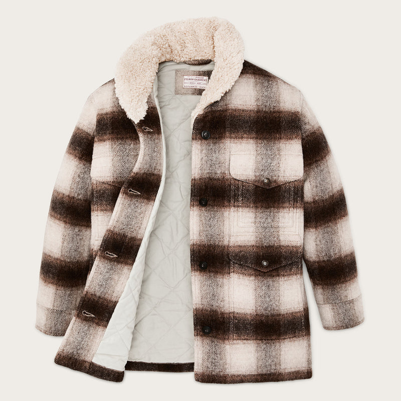 Women’s kodiak shawl collar coat by Filson | Cream / brown shadow (Beige)