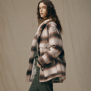 Women’s kodiak shawl collar coat by Filson | Cream / brown shadow (Beige)