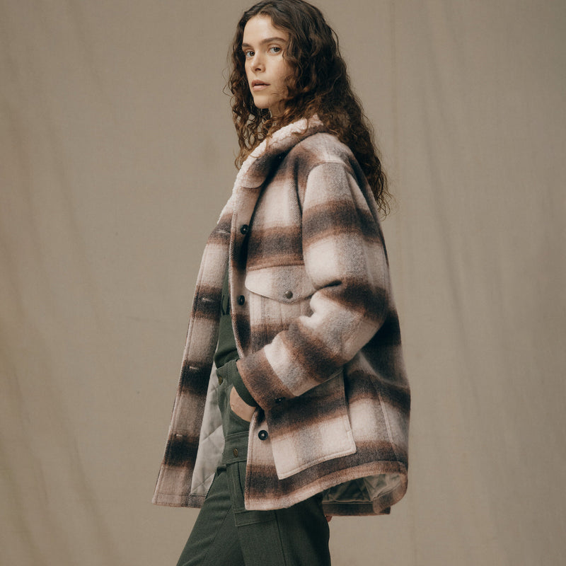 Women’s kodiak shawl collar coat by Filson | Cream / brown shadow (Beige)