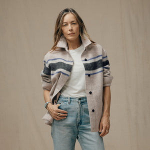 Overshirt in lana da donna di Filson | Gray / black blanket (Gray)