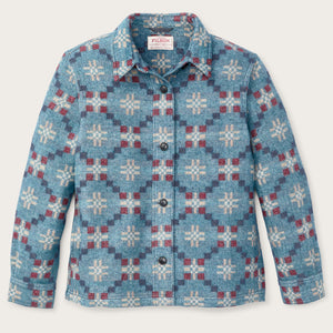 Women's wool overshirt by Filson | Turquoise / multi ja (Blue)