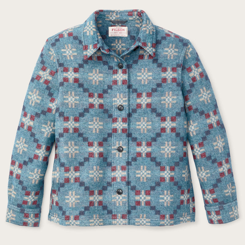 Women's wool overshirt by Filson | Turquoise / multi ja (Blue)