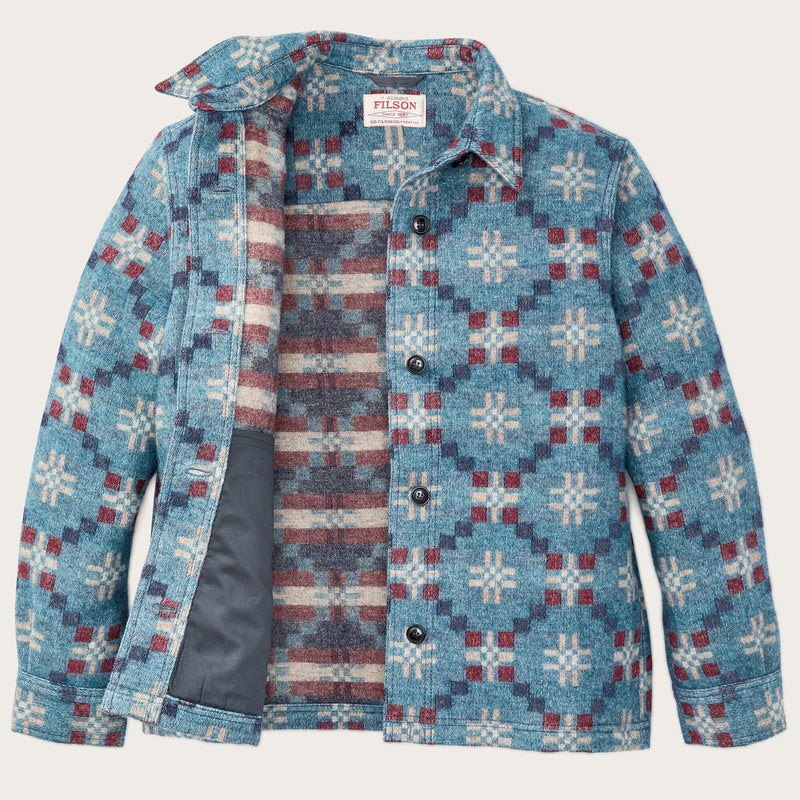 Women's wool overshirt by Filson | Turquoise / multi ja (Blue)