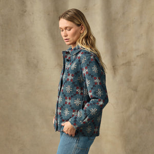 Women's wool overshirt by Filson | Turquoise / multi ja (Blue)
