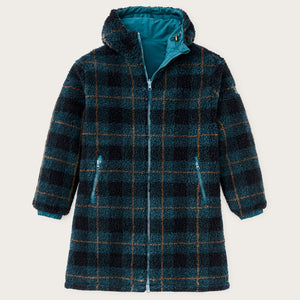Women’s reversible wooly fleece coat by Filson | Dark teal (Blue)