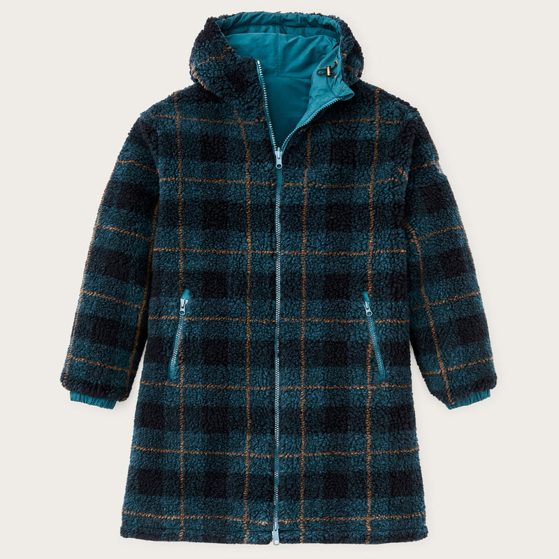 Women’s reversible wooly fleece coat by Filson | Dark teal (Blue)