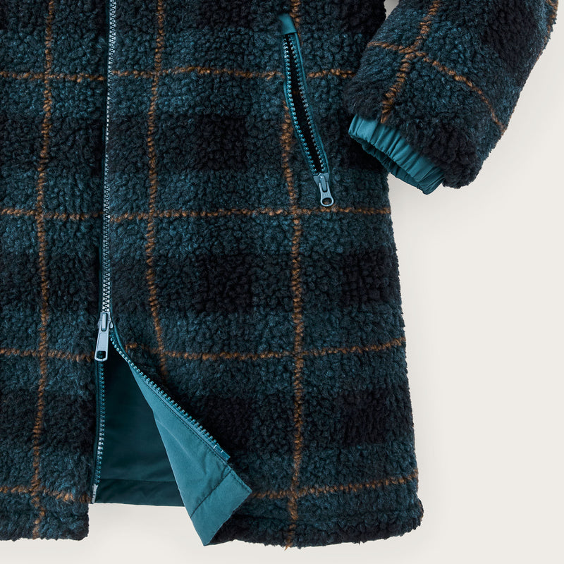 Women’s reversible wooly fleece coat by Filson | Dark teal (Blue)
