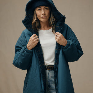 Women’s reversible wooly fleece coat by Filson | Dark teal (Blue)
