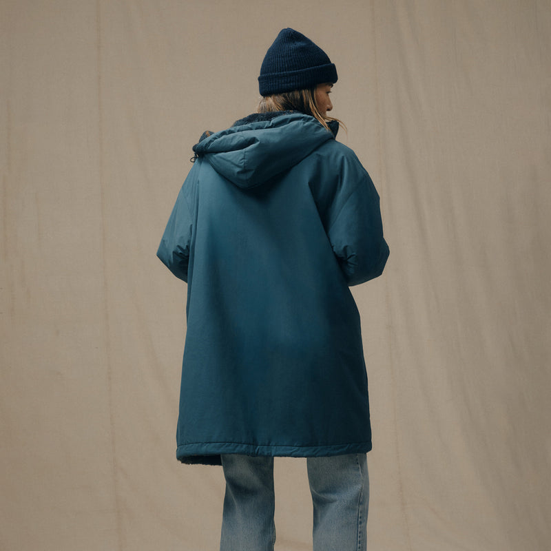Women’s reversible wooly fleece coat by Filson | Dark teal (Blue)