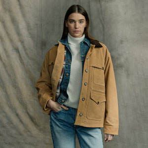 Giacca cruiser in pelle scamosciata da donna di Filson | Dark tan