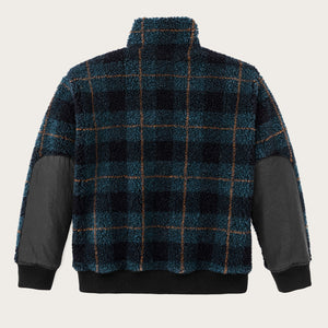 Women’s pile fleece popover by Filson | Blue / black plaid (Blue)