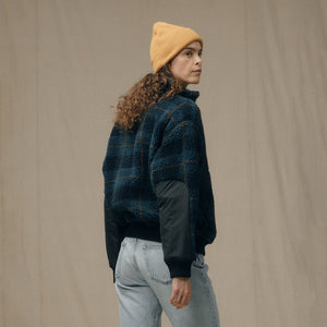 Women’s pile fleece popover by Filson | Blue / black plaid (Blue)