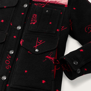 Giacca cruiser in lana jacquard da donna di Filson | Black / red western