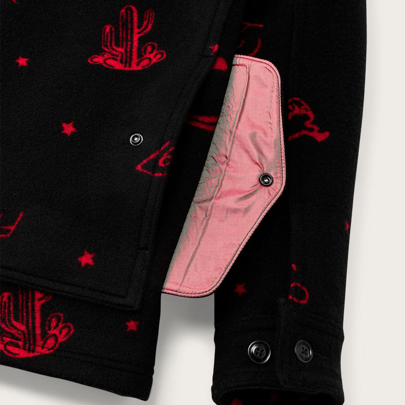 Giacca cruiser in lana jacquard da donna di Filson | Black / red western