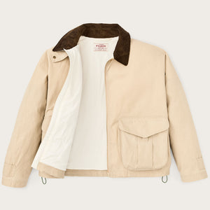 Women's dry wax short work jacket di Filson | Quail tan (Yellow)