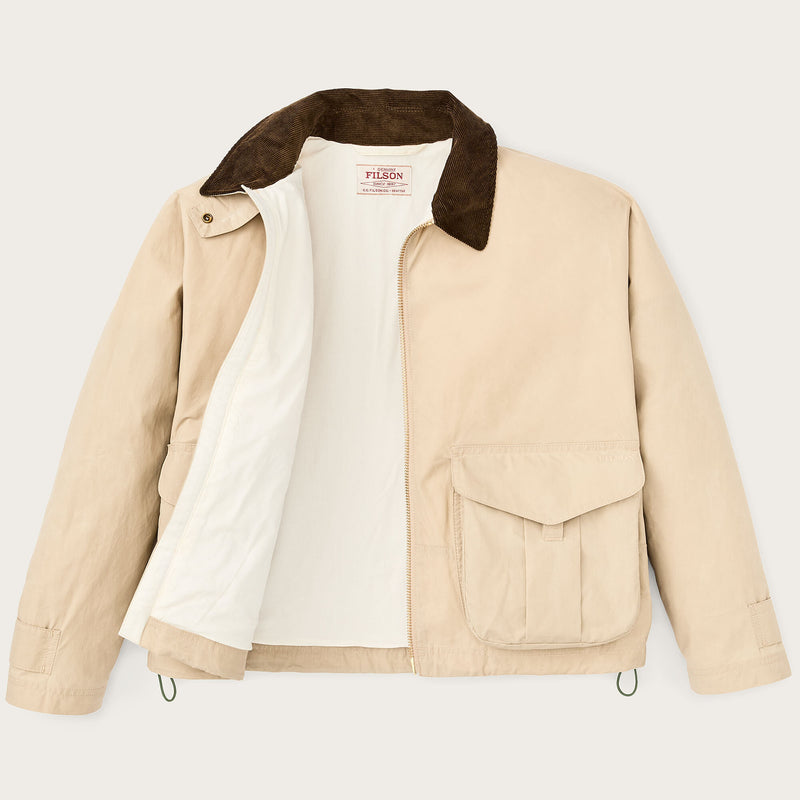 Women's dry wax short work jacket di Filson | Quail tan (Yellow)