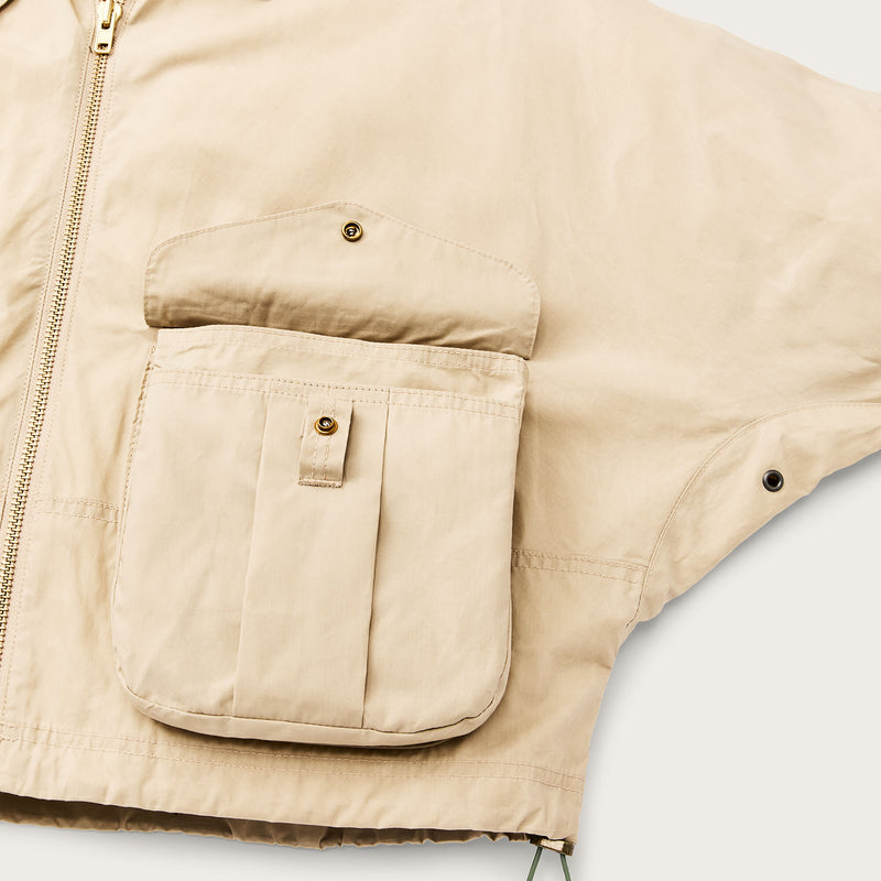 Women's dry wax short work jacket di Filson | Quail tan (Yellow)