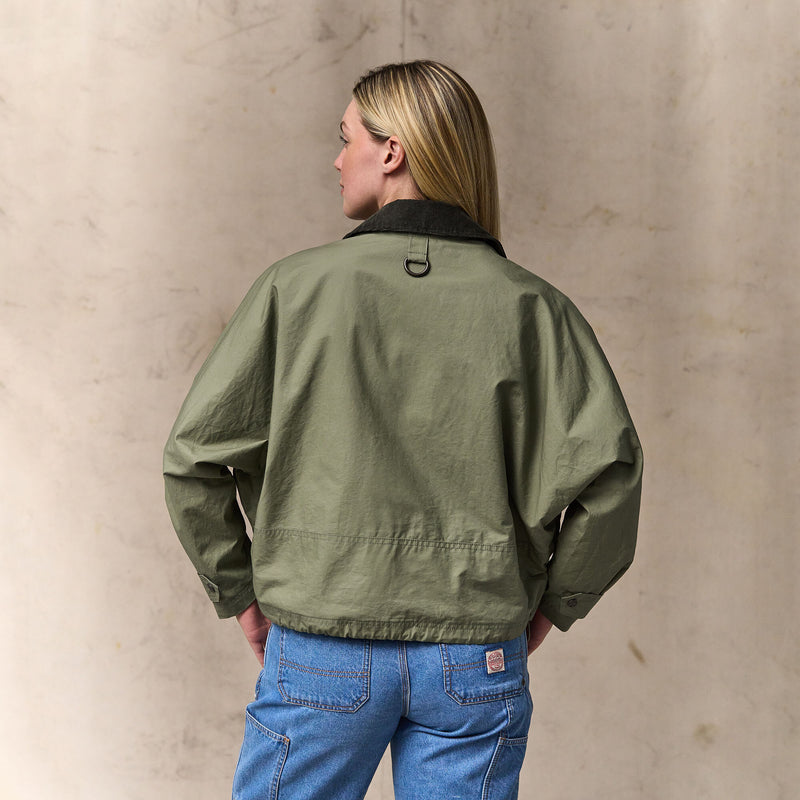 Women's dry wax short work jacket di Filson | Slate olive (Green)