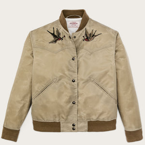 Women's western satin jacket by Filson | Silver sage (Beige)