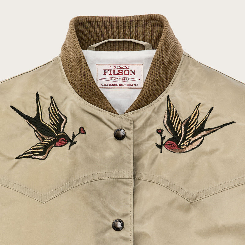 Women's western satin jacket by Filson | Silver sage (Beige)