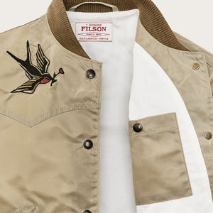 Women's western satin jacket by Filson | Silver sage (Beige)