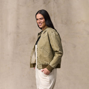 Women's western satin jacket by Filson | Silver sage (Beige)