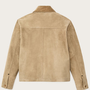 Women's short suede barn jacket by Filson | Light gray (Beige)
