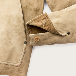 Women's short suede barn jacket by Filson | Light gray (Beige)