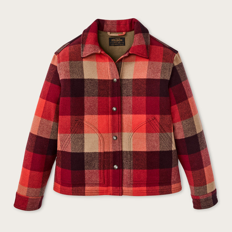 Women's spokane insulated jacket par Filson | Red / burgundy plaid (Red)