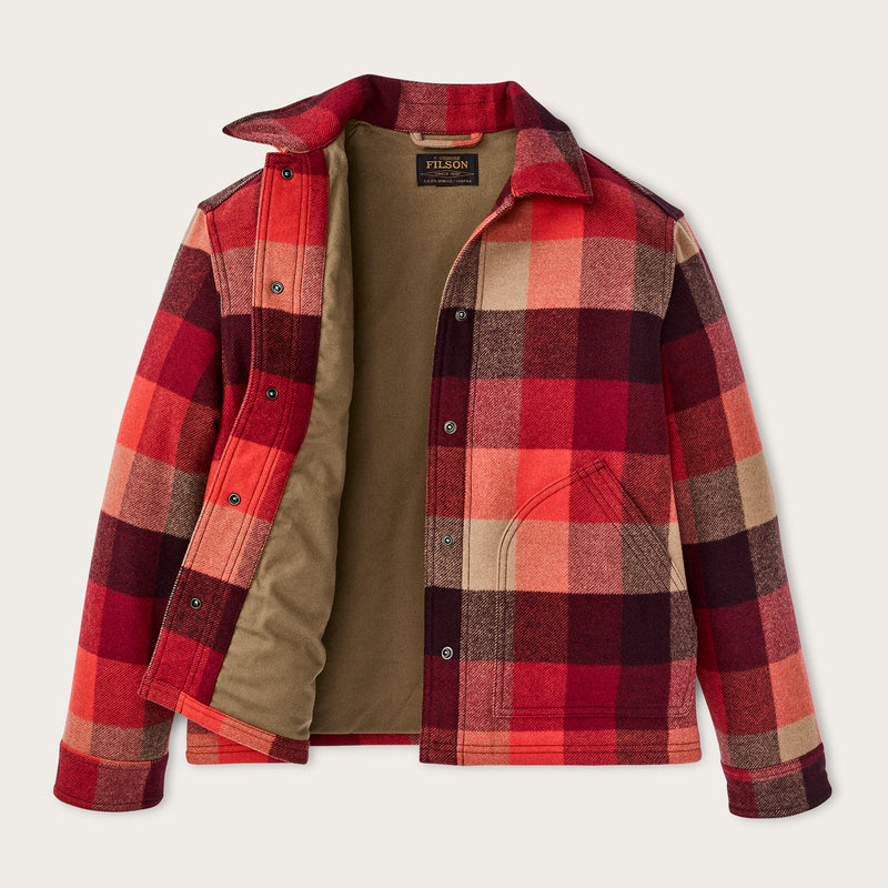 Women's spokane insulated jacket par Filson | Red / burgundy plaid (Red)