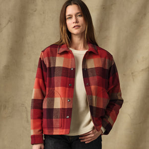 Women's spokane insulated jacket par Filson | Red / burgundy plaid (Red)